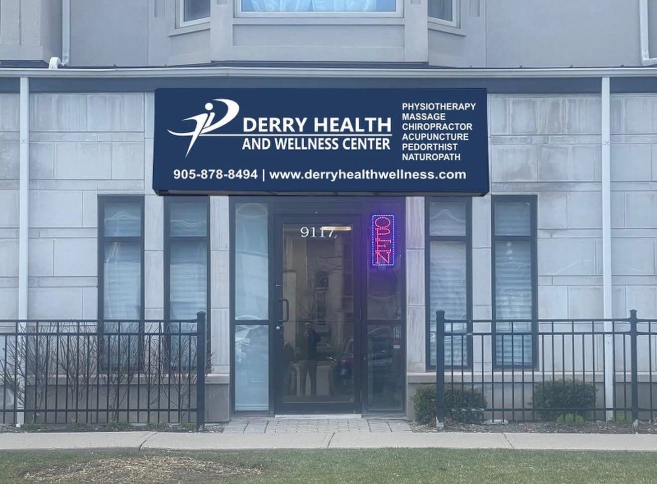 Derry Health & Wellness Center storefront at 9117 Derry Road, Milton
